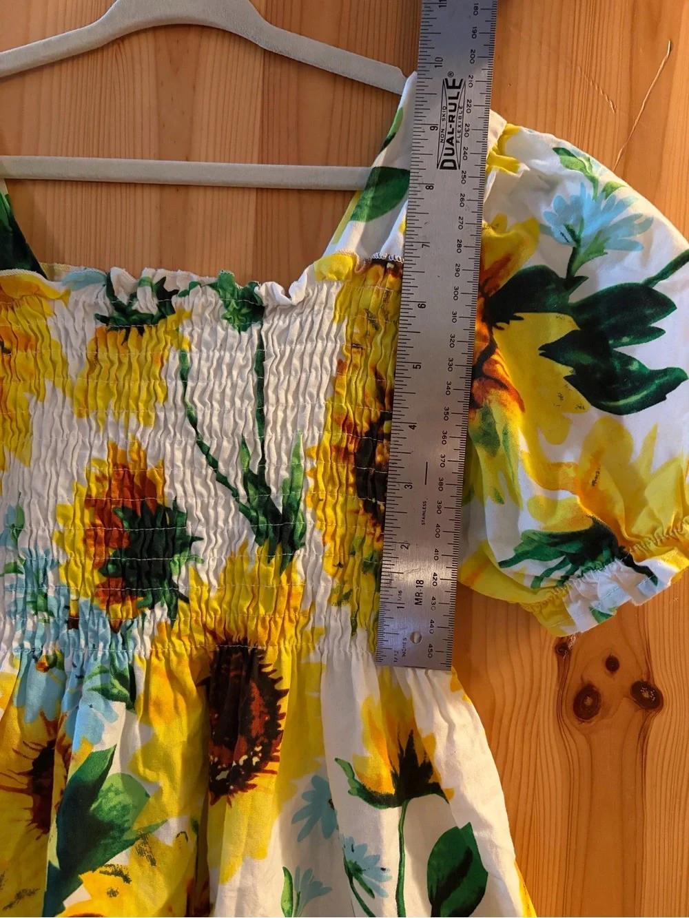 Girls' Yellow Sunflower Smocked Dress